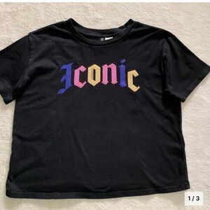 H&M sequined 'Iconic' Black Graphic Tee